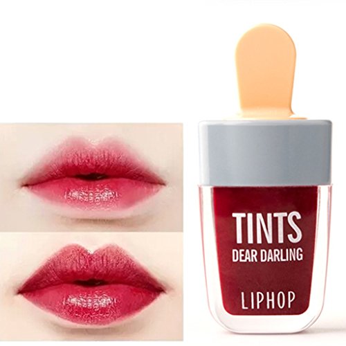 2 Colores Lindo Lápiz Labial de Diseño de Helado Tinte de Labios Líquido Lápiz Labial