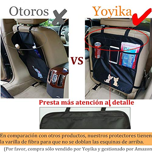 2 Pack Organizadores para Asientos de Coche Yoyika Kick Mats Universal Protector de Respaldo de Asiento de Coche, Funda Cubierta Protección Impermeable para Asiento Trasero contra Huellas Sucias