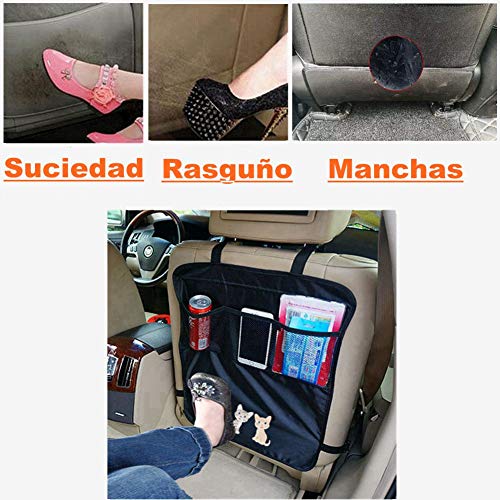 2 Pack Organizadores para Asientos de Coche Yoyika Kick Mats Universal Protector de Respaldo de Asiento de Coche, Funda Cubierta Protección Impermeable para Asiento Trasero contra Huellas Sucias