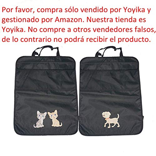 2 Pack Organizadores para Asientos de Coche Yoyika Kick Mats Universal Protector de Respaldo de Asiento de Coche, Funda Cubierta Protección Impermeable para Asiento Trasero contra Huellas Sucias