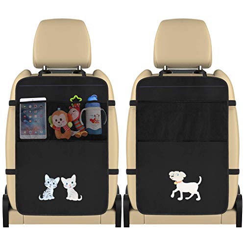 2 Pack Organizadores para Asientos de Coche Yoyika Kick Mats Universal Protector de Respaldo de Asiento de Coche, Funda Cubierta Protección Impermeable para Asiento Trasero contra Huellas Sucias