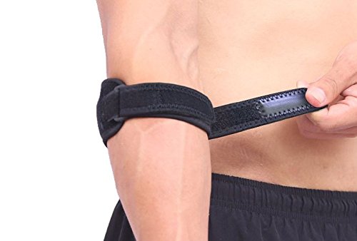 2 Pack Tennis Elbow Support - Neopreno Ajustable Codo con Almohadilla de Compresión Alivio del Dolor Y Soporte para Codo de Golfista y Codo De Tenista (Uso Médico) - Resistente Al AGU - 2 Piezas