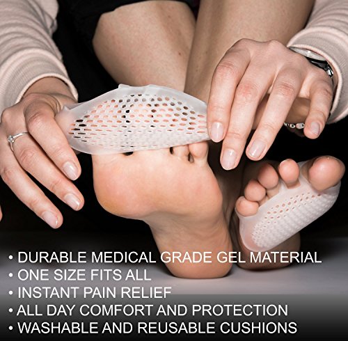 2 pares de almohadillas metatarsianas para pies de bola de gel suave, mortons Neuroma Callus Metatarsal Alivio del dolor de pies, juanetes para el antepié