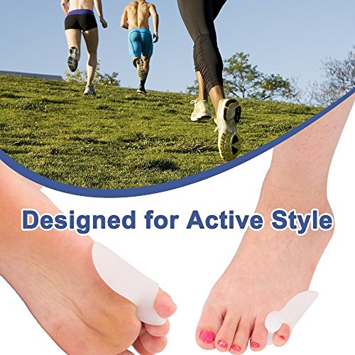 2 Pares Juanete Protector Gel Cojín Pad Alivio del Dolor Hallux Valgus Toe separador de silicona, Enderezador para pequeño dedo del pie, corrector de juanetes