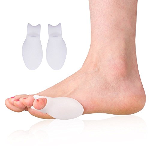 2 Pares Juanete Protector Gel Cojín Pad Alivio del Dolor Hallux Valgus Toe separador de silicona, Enderezador para pequeño dedo del pie, corrector de juanetes
