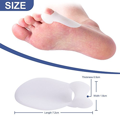 2 Pares Juanete Protector Gel Cojín Pad Alivio del Dolor Hallux Valgus Toe separador de silicona, Enderezador para pequeño dedo del pie, corrector de juanetes