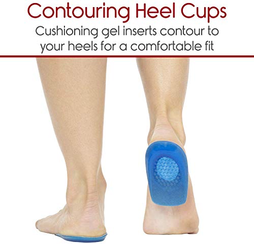 2 Pares Taloneras de Silicona, almohadillas de silicona para talones para la fascitis plantar,espolones del talón y dolor de Aquiles,copas gel para talones y cojines Absorción
