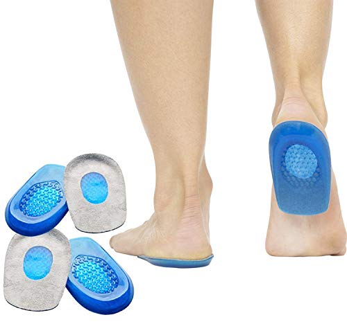 2 Pares Taloneras de Silicona, almohadillas de silicona para talones para la fascitis plantar,espolones del talón y dolor de Aquiles,copas gel para talones y cojines Absorción