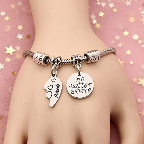 2 pulseras de amistad con forma de corazón para mejores amigos.