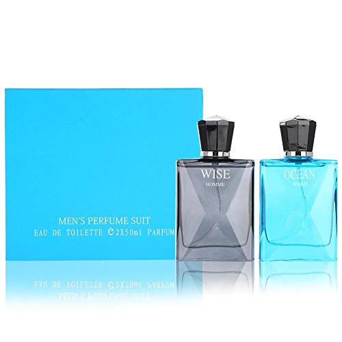 2 x Botella de 50 ml Hombres Perfume de Colonia Perfume Aroma Oceánico Caballero Maduro Fragancia Duradera Pequeño Regalo Natural Fragancias para hombres