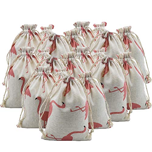 20 Piezas Bolsas de Arpillera, Bolsas de Algodón de Arpillera con Cordón, Reutilizable Bolsa de Tela Mini Bolsas de Regalo Bolsas de Joyería, para Bodas, Fiestas, Cumpleaños, 13x18cm