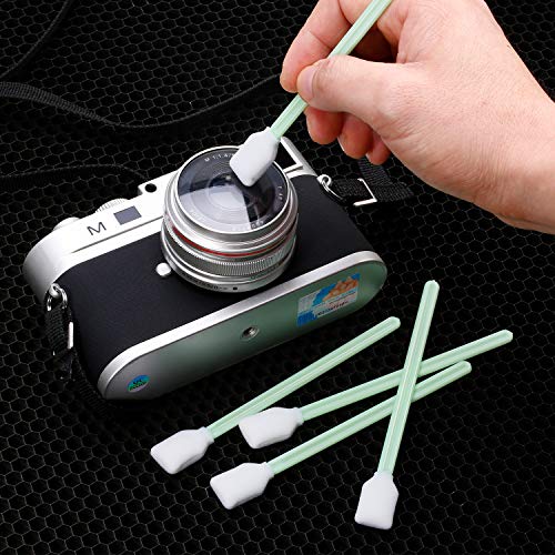 200 Bastoncillos Hisopos de Punta de Espuma Palillos de Esponja de Limpieza para Impresora de Inyección de Tinta, Cabezal de Impresión, Cámara (Punta Cuadrada, Punta Espiral)