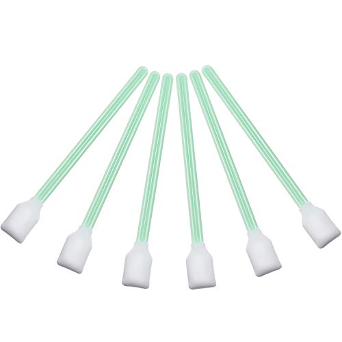 200 Bastoncillos Hisopos de Punta de Espuma Palillos de Esponja de Limpieza para Impresora de Inyección de Tinta, Cabezal de Impresión, Cámara (Punta Cuadrada, Punta Espiral)