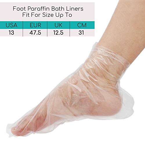 200 piezas de guantes transparentes y botines, protectores de plástico desechables, forros para manos y pies, cera parafina, spa caliente, guantes para manos