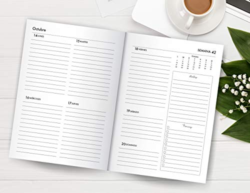 2019 2020: Agenda 2019-2020 semana vista | Julio 2019 a Diciembre 2020 | Agenda semanal y mensual | diseño hojas de naranjo
