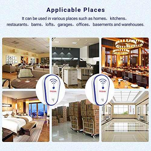 [2020 Actualizado] Repelente ultrasónico, DANGZW Plug In Pest Control Electrónico para Mosquitos, Cucarachas, Rociadores, Roedores, Ultrasónico Ratones 100% Inofensivo para Mascota y Humano (2 Piezas)