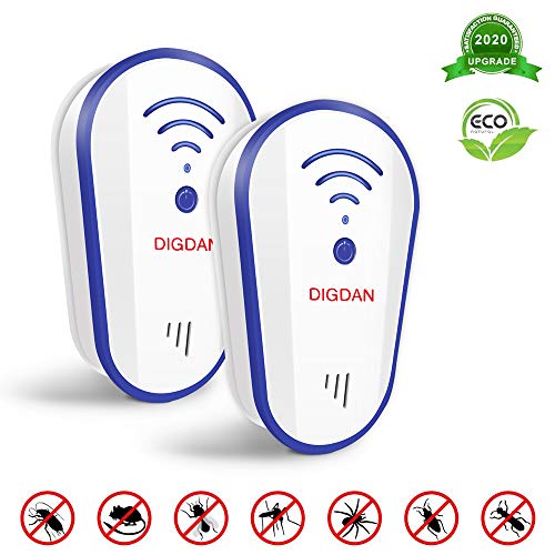 [2020 Actualizado] Repelente ultrasónico, DANGZW Plug In Pest Control Electrónico para Mosquitos, Cucarachas, Rociadores, Roedores, Ultrasónico Ratones 100% Inofensivo para Mascota y Humano (2 Piezas)