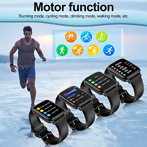 2020 Cegar Rastreador de Ejercicios, Reloj Inteligente de Frecuencia Cardíaca, Ip68 Bluetooth a Prueba de Agua Reloj Inteligente para Teléfono Android iOS Hombres Mujeres (Negro)