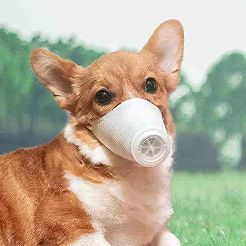 2020 nuevas máscaras para mascotas transpirables, máscaras para perros al aire libre, máscaras a prueba de polvo, máscara anti-smog para mascotas cachorro, máscaras portátiles prácticas (gris),L