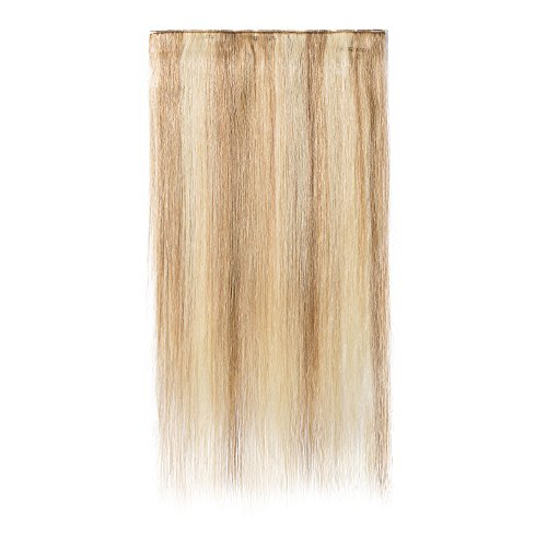 20"(50cm) SEGO Extensiones de Clip de Pelo Natural Humano [#18/613 Ash Rubio/Blanqueador Rubio] Cabello 100% Remy [Una Pieza 5 Clips] Lisas (50g)