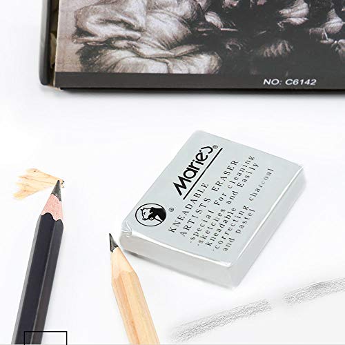 24 piezas Gomas de Borrar, Goma moldeable, gomas sin polvo para un borrado limpio y suave, perfecto para principiantes, profesionales y artistas, gris