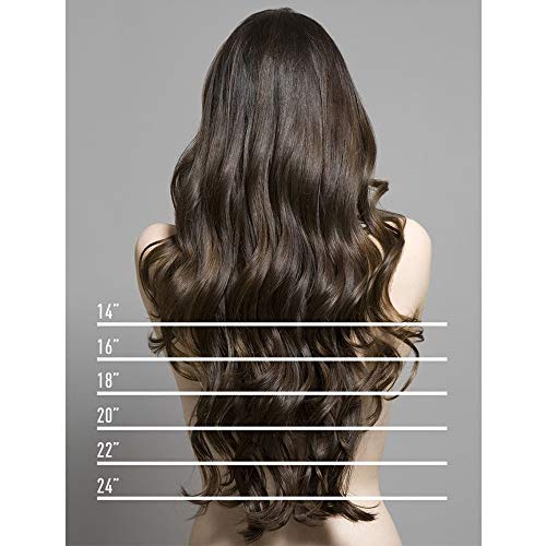 24"(60cm) Extensiones de Clip de Pelo Sintético Se Ve Natural 8PCS [Castaño Oscuro] Cabello Rizado Ondulado Largo Postizos Pelucas para Mujer (140g)