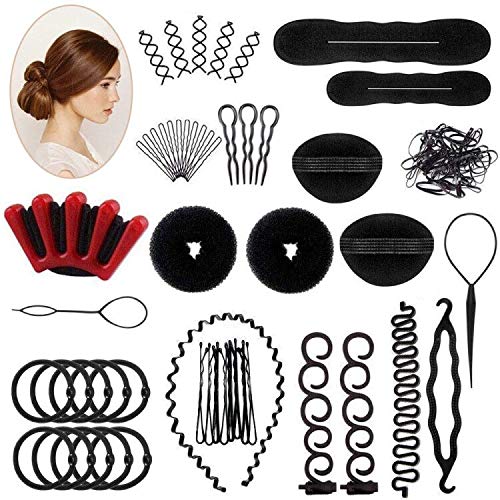 25Pcs Accesorios de Peinado, Herramientas Accesorios Hacedor Braid Cabello Trenzado Peinado Clip Herramientas para Diseño de Espuma para Niñas Mujeres con pelo DIY