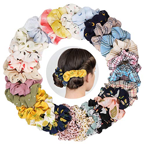 27 Piezas Elástico Hair Scrunchies,Elásticos Gasa/Velvet Goma De Banda Pelo Stretchy Multicolor De Terciopelo Accesorios Para El Cabello Ponytail Titular Para Mujeres Niñas