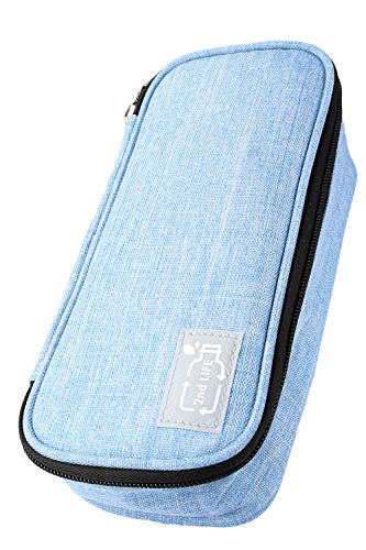 2nd Life - Estuche grande para lápices (plástico PET reciclado) para un medio ambiente limpio, con cremallera, para niñas y niños, tamaño 22 x 10 x 6 cm