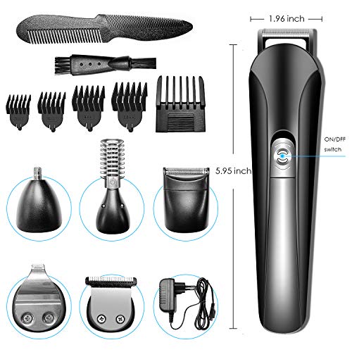 2NLF Cortapelos Profesional Hombre 11 en 1 Multifunción Recortadora Barba Cortador Pelo Cortadora de Pelo Recargable Afeitar de Barba/Cara/Cuerpo/Nariz/Orejas/Ceja Set de Afeitado