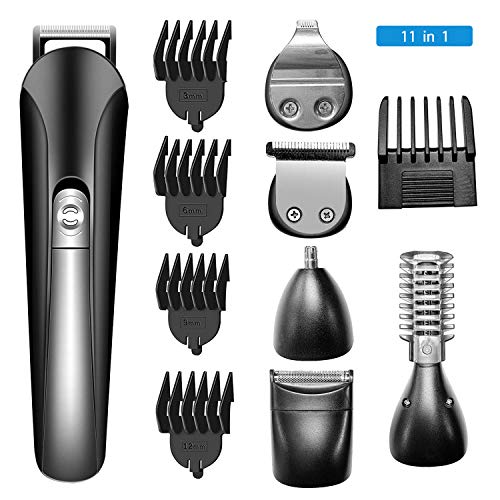 2NLF Cortapelos Profesional Hombre 11 en 1 Multifunción Recortadora Barba Cortador Pelo Cortadora de Pelo Recargable Afeitar de Barba/Cara/Cuerpo/Nariz/Orejas/Ceja Set de Afeitado