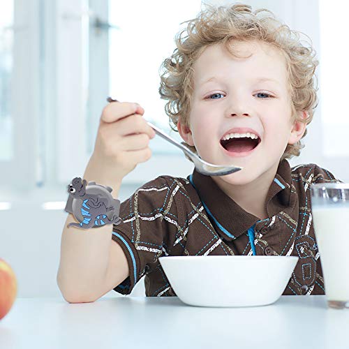 2PCS Unicornio Pulsera Dispensadora de Gel con Apriete La Botella,Silicona Portátil Pulsera Dispensador de Mano para Viajes,Escuela,Acampada Al Aire Libre (Dinosaurio)