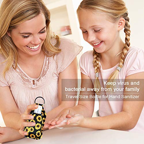 3 botellas de tamaño de viaje portátil para apretar, soporte para jabón, loción y líquidos con 3 mosquetones, botellas reutilizables de 1 oz