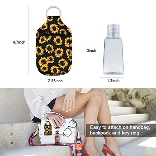 3 botellas de tamaño de viaje portátil para apretar, soporte para jabón, loción y líquidos con 3 mosquetones, botellas reutilizables de 1 oz