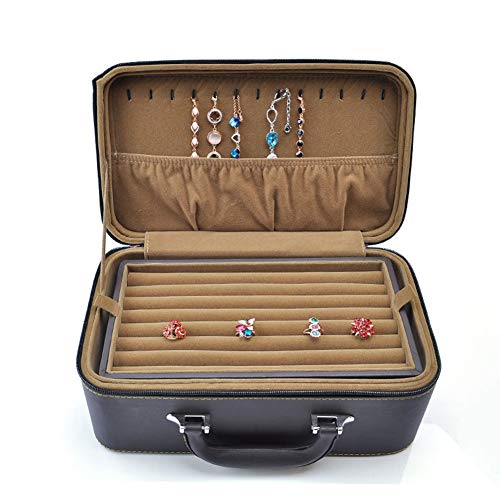 3 capas equipaje de mano - caja de almacenamiento portátil de cosméticos para joyas