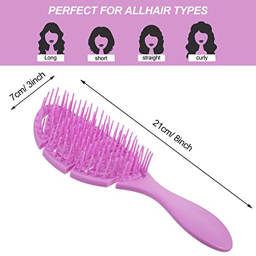 3 Cepillos de Cabello Húmedo, Cepillo de Cabello Húmedo Cepillo Desenredante de Pelo Grueso o Fino Deslizarse a Través de Enredos con Facilidad para Mujeres, Hombres, Cabello Húmedo y Seco, 3 Colores