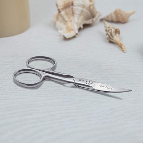 3 Claveles - Tijera de Uñas Curva de Acero Inoxidable - 4''