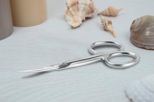 3 Claveles Tijeras curvas cutículas con punta delgada y afilada, 10 cm - 4", Brillo (28086)