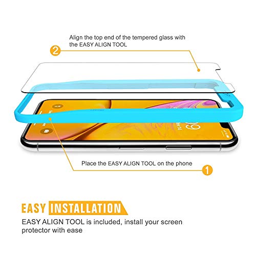 [3-Pack] Cristal Templado iPhone 11 Pro Max/XS Max, Protector Pantalla iPhone 11 Pro Max/XS Max Vidrio Templado con [2.5d Borde Redondo] [9H Dureza] [Alta Definicion] para iPhone 11 Pro Max/XS Max