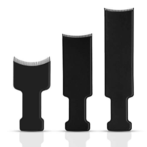 3 piezas Con Parte Superior Plana Paddle Board peine pelo peine de relieve para seccionar, Grande, mediano, pequeño,de ancho Junta para colorear Highlights pala para tinte de pelo colores