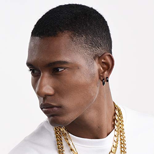 3 Piezas de Conjunto de Pendientes de Aro para Mujer 16mm Dorado Negro Plateado