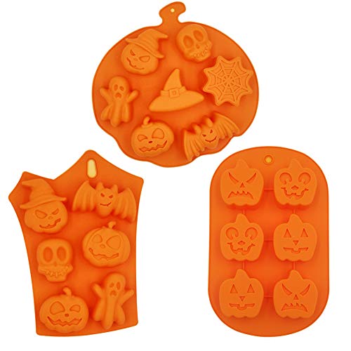 3 piezas Halloween calabaza bruja fantasma molde de chocolate de silicona DIY Fondant molde de caramelo bandeja de hielo decoración de pasteles glaseado Sugarcraft molde herramientas para hornear
