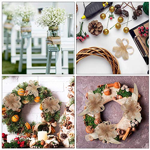 3 rollos de cinta de yute natural, hermoso rollo de cinta de arpillera para manualidades, bodas, eventos, fiestas, decoración del hogar, 10 m de largo x 2 cm de ancho cada rollo