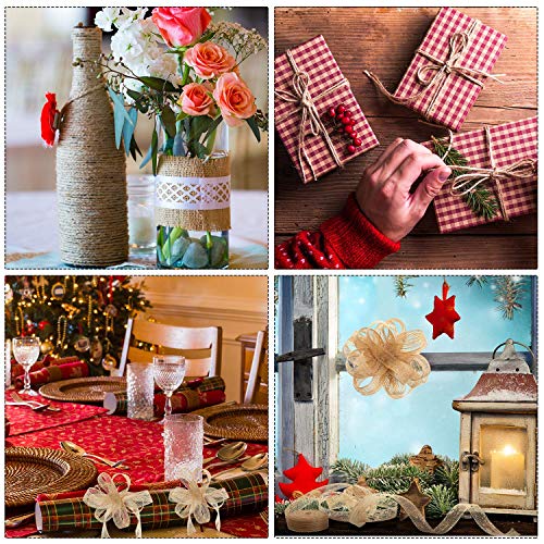 3 rollos de cinta de yute natural, hermoso rollo de cinta de arpillera para manualidades, bodas, eventos, fiestas, decoración del hogar, 10 m de largo x 2 cm de ancho cada rollo