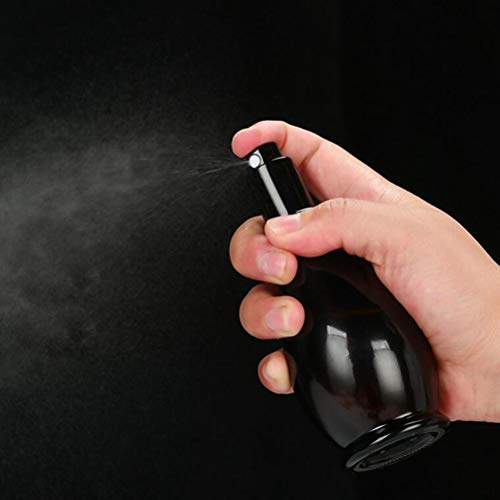 3 tarros vacíos rellenables de vidrio ámbar con tapa negra para cosméticos, contenedores, pulverizador, pulverizador para perfume y agua de maquillaje (100 ml/3.4 oz)