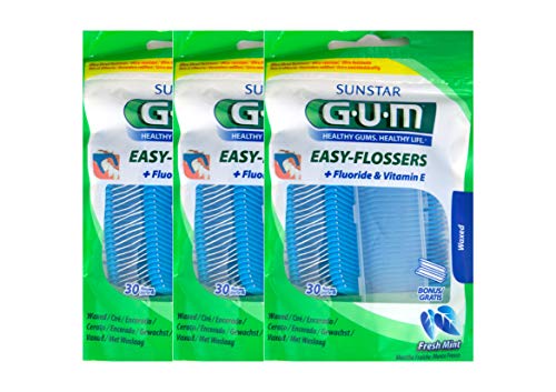 3 x Gum Easy Floss hilo dental con soporte Interdental puntas de hilo dental