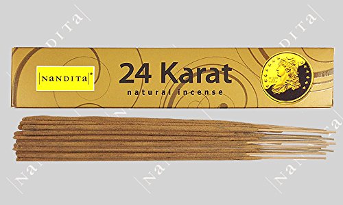 3 x Nandita 24 Karat Premium – Varitas de incienso (3 paquetes de 12 unidades) 15 g
