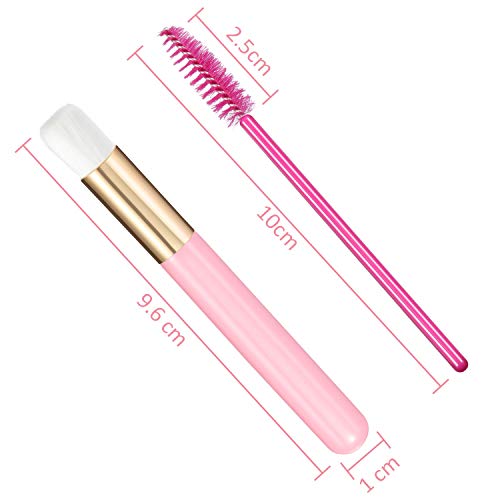 30 Cepillos de Champú de Pestañas Cepillo de Limpieza de Extensión de Pestañas Limpiador de Cepillos de Nariz Limpieza de Pestañas Lavado Despegar Espinilla con 4 Cepillos de Pestañas (Rosa)