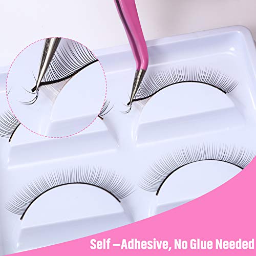 30 Pares de Pestañas de Entrenamiento Pestañas Adhesivas de Práctica para Extensión, 2 Pinzas de Acero Inoxidable, 70 Pares de Pegatinas de Almohadilla de Posicionamiento debajo de Ojo