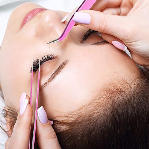30 Pares de Pestañas de Entrenamiento Pestañas Adhesivas de Práctica para Extensión, 2 Pinzas de Acero Inoxidable, 70 Pares de Pegatinas de Almohadilla de Posicionamiento debajo de Ojo